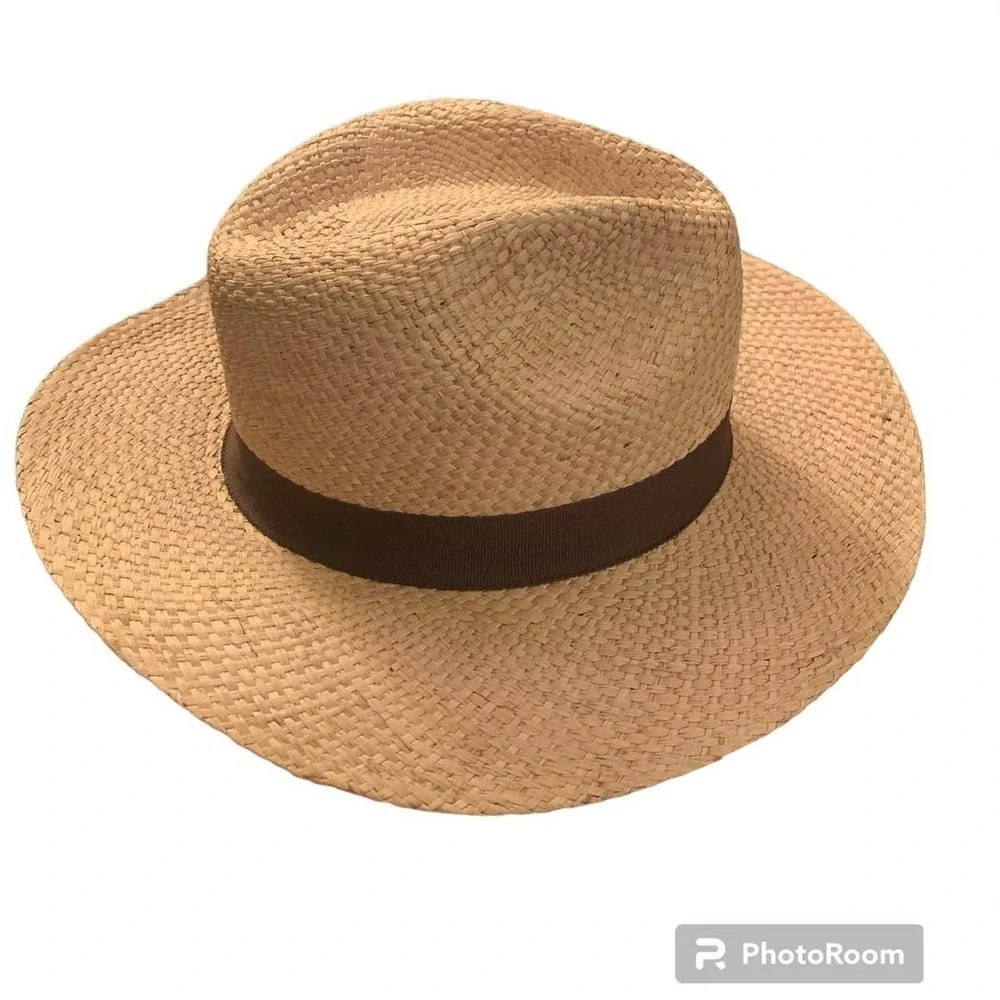 Eric Javits Classic Adult One Size Fedora Natural Brown Vintage Beach Sun Hat